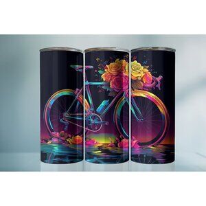 20oz Watercolor Floral  Bicycle Tumbler